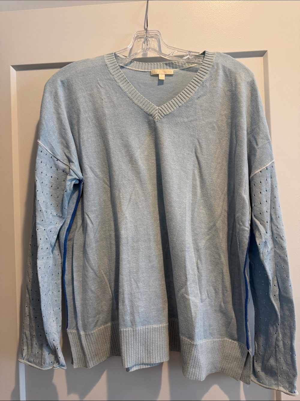 Lisa Todd Light Blue V-Neck Women's Sweater